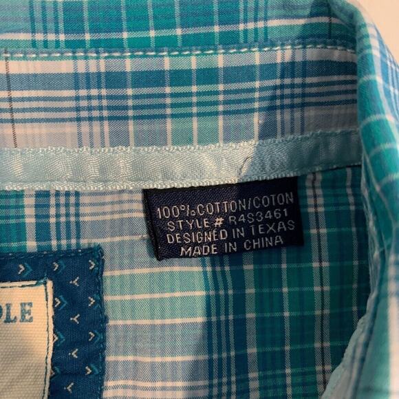 Panhandle Shirt Womens XL Extra Large Western Yoke Pearl Snap Tab Sleeve Top - Picture 9 of 11